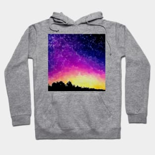 Night sky watercolor design Hoodie